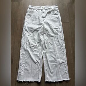 Uniqlo White Wide Leg Flare Jeans